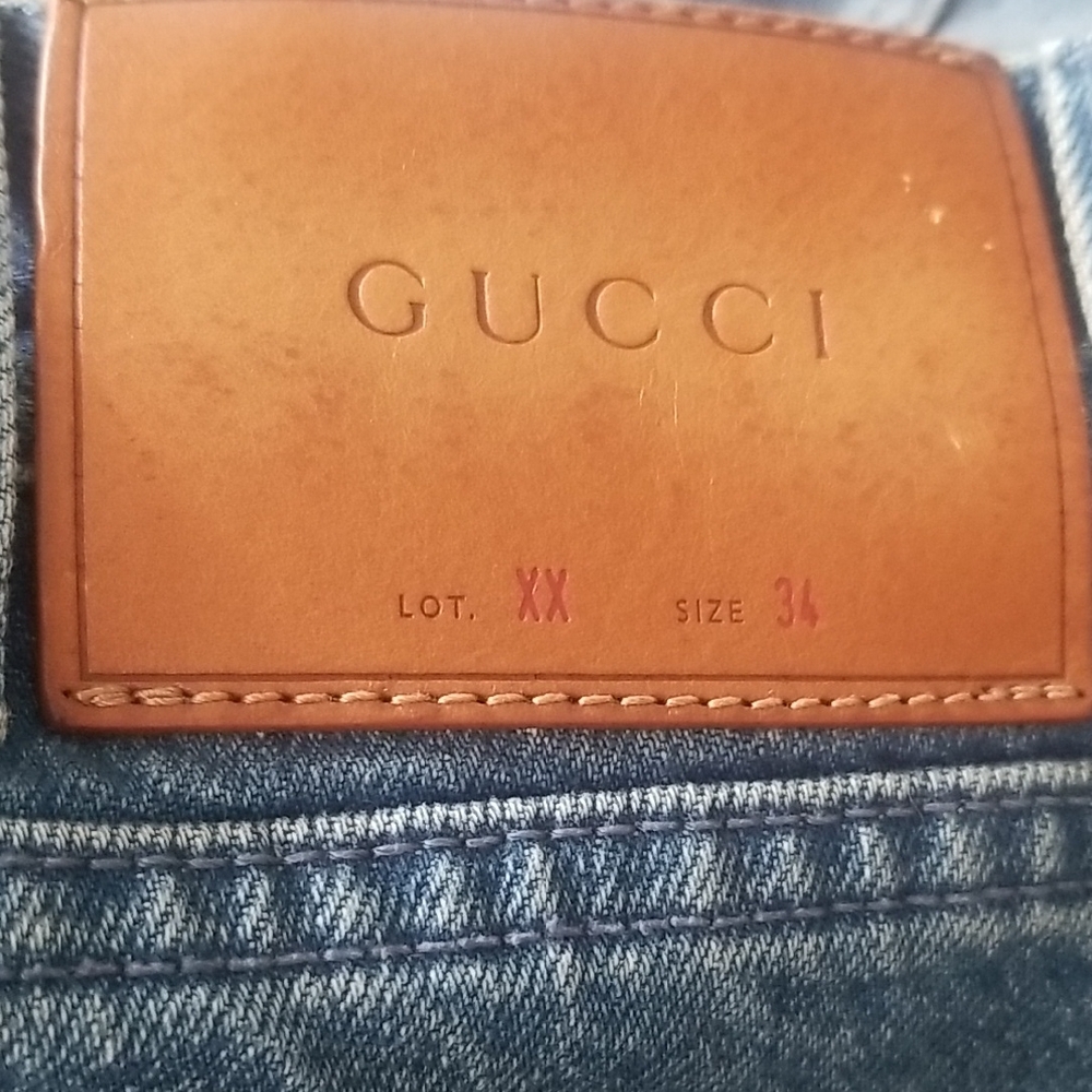 Gucci Stone Wash Cuffed Straight Leg Jean's Sz 34